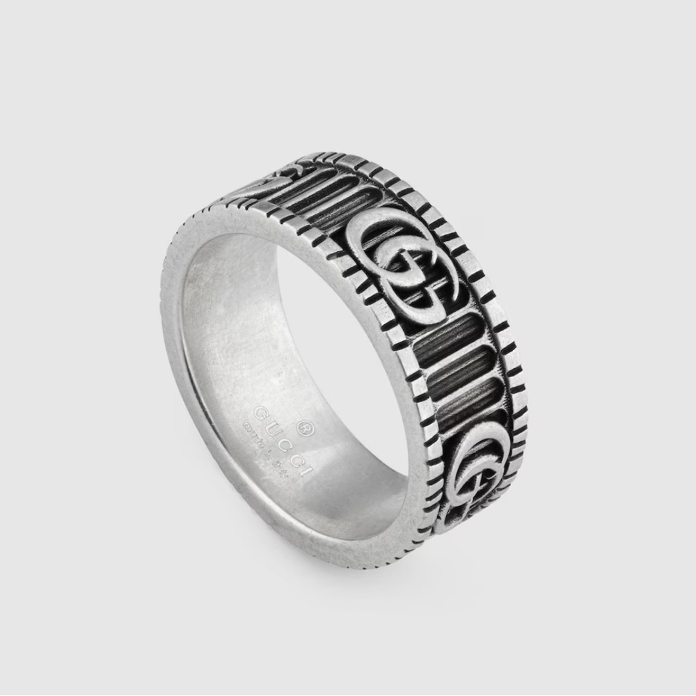 Gucci Engraved Silver Ring